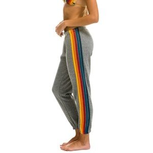 Aviator Nation Gray Sweatpants with Rainbow Accents